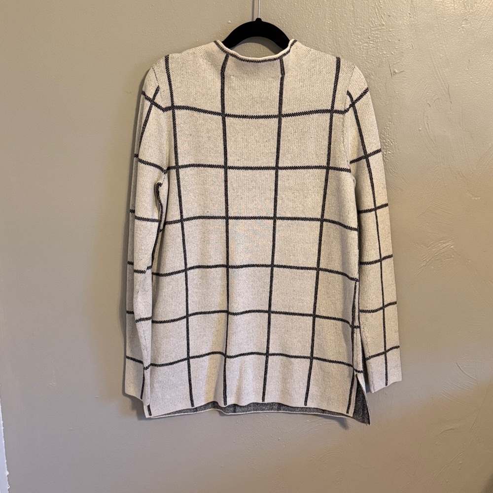 LOFT windowpane mock neck sweater - Picture 2 of 5